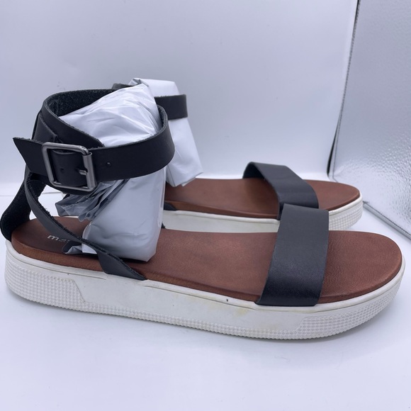 MAURICES black leather ankle strap platform sandals women Size 11 - Picture 3 of 12